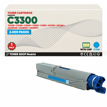 BDink Tóner Compatible OKI C3300/C3400/MC350/MC360 (Pack 4 CMYK)