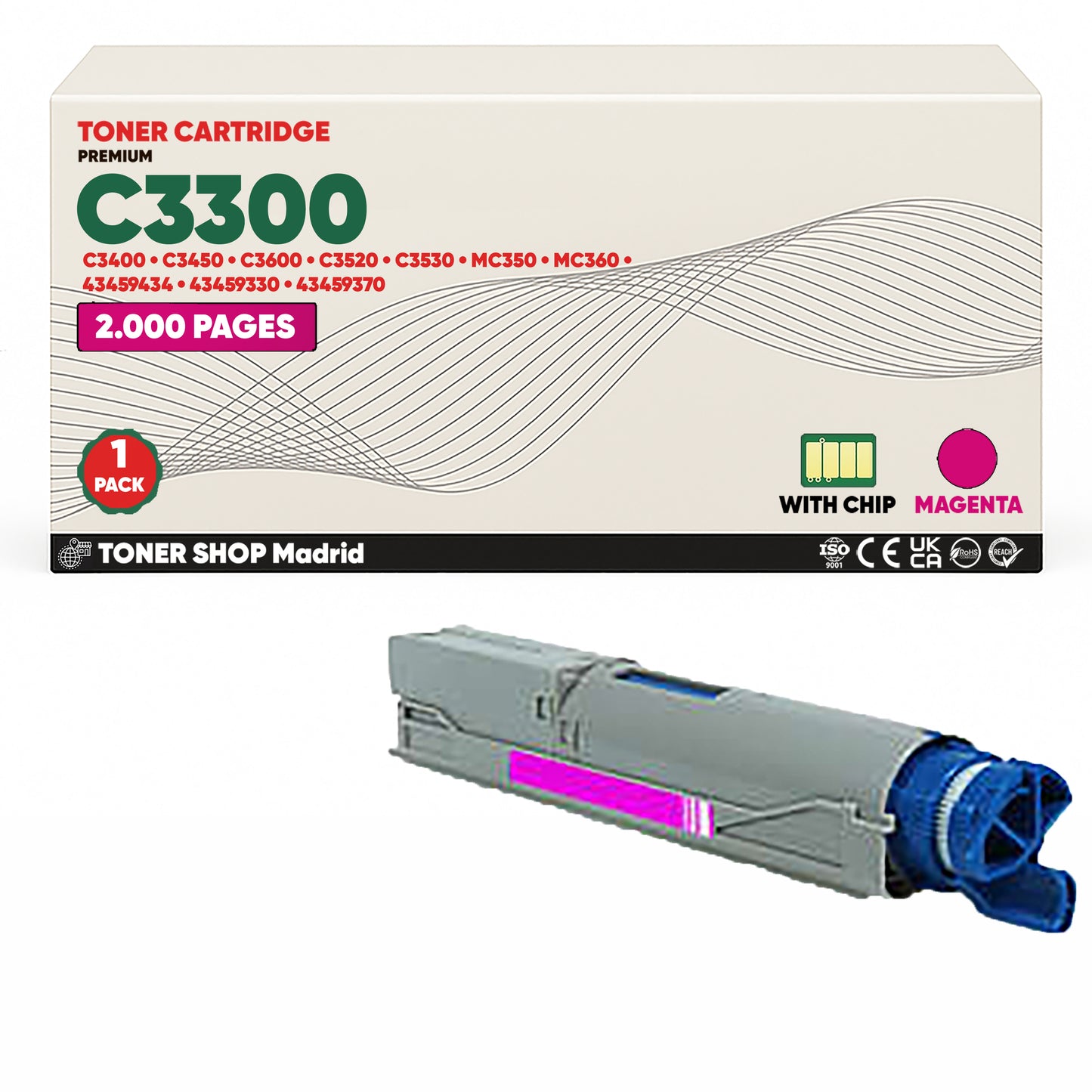 BDink Tóner Compatible OKI C3300/C3400/MC350/MC360 (Pack 4 CMYK)