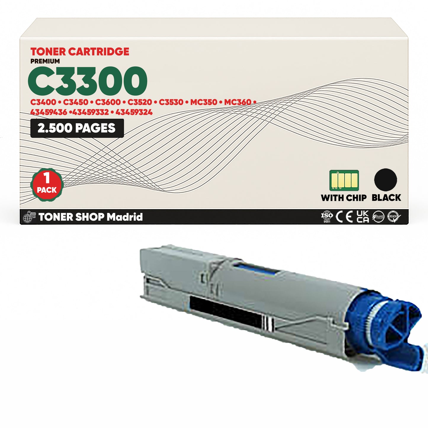 BDink Tóner Compatible OKI C3300/C3400/MC350/MC360 (Pack 4 CMYK)