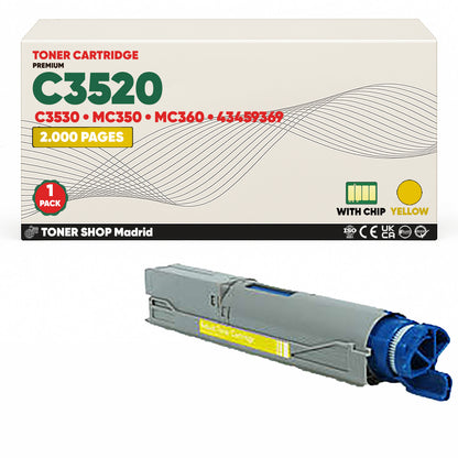 BDink Cartucho Tóner Compatible OKI C3520/C3530/MC350/MC360 (3 Pack)