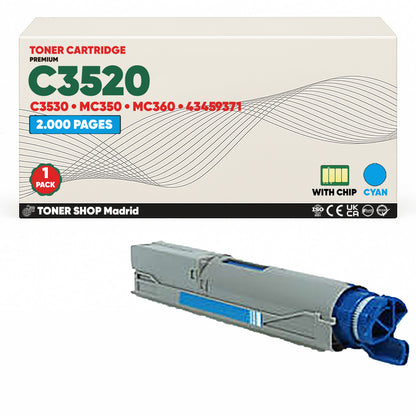 BDink Cartucho Tóner Compatible OKI C3520/C3530/MC350/MC360 (3 Pack)