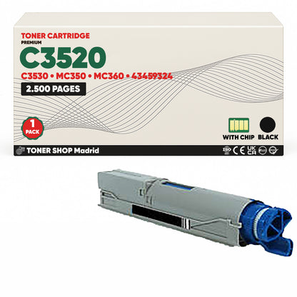 BDink Cartucho Tóner Compatible OKI C3520/C3530/MC350/MC360 (3 Pack)