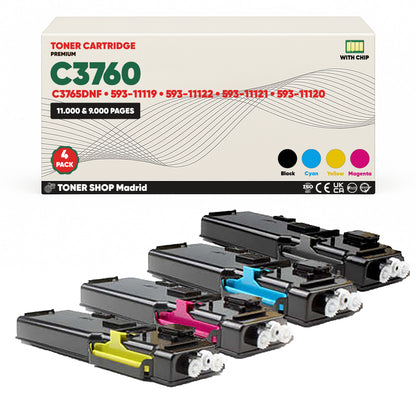 BDink Tóner Compatible Dell C3760/C3765DNF (Pack 4 CMYK)