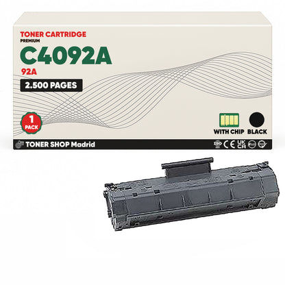 BDink Cartucho Tóner Compatible HP C4092A Negro (Pack 1) - Reemplaza 92A