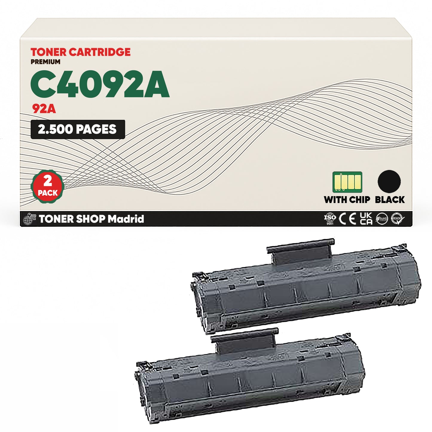 BDink Cartucho Tóner Compatible HP C4092A Negro (Pack 1) - Reemplaza 92A
