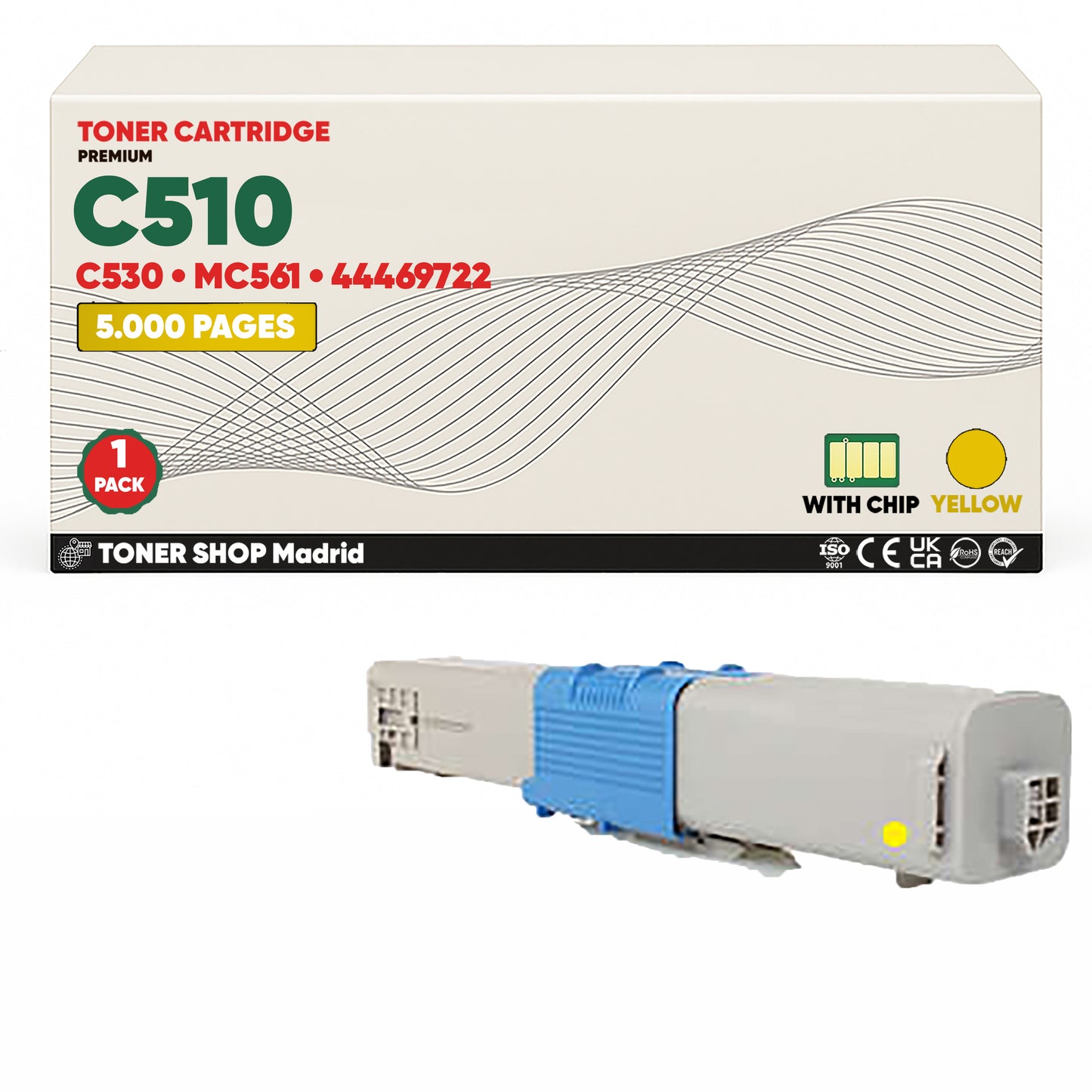 BDink Cartuchos Tóner Compatibles OKI C510/C530/MC561/MC562 CMYK (Pack 4)
