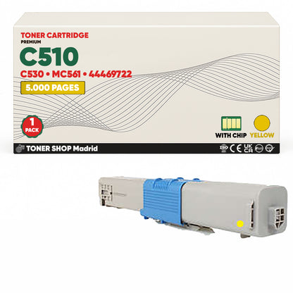 BDink Cartuchos Tóner Compatibles OKI C510/C530/MC561/MC562 CMYK (Pack 4)