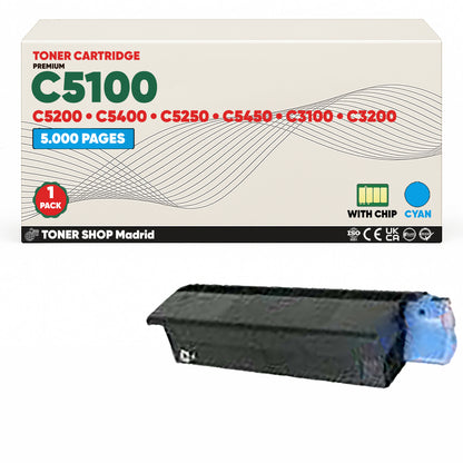 BDink Cartuchos Tóner Compatibles OKI C5100 CMYK (Pack 4)