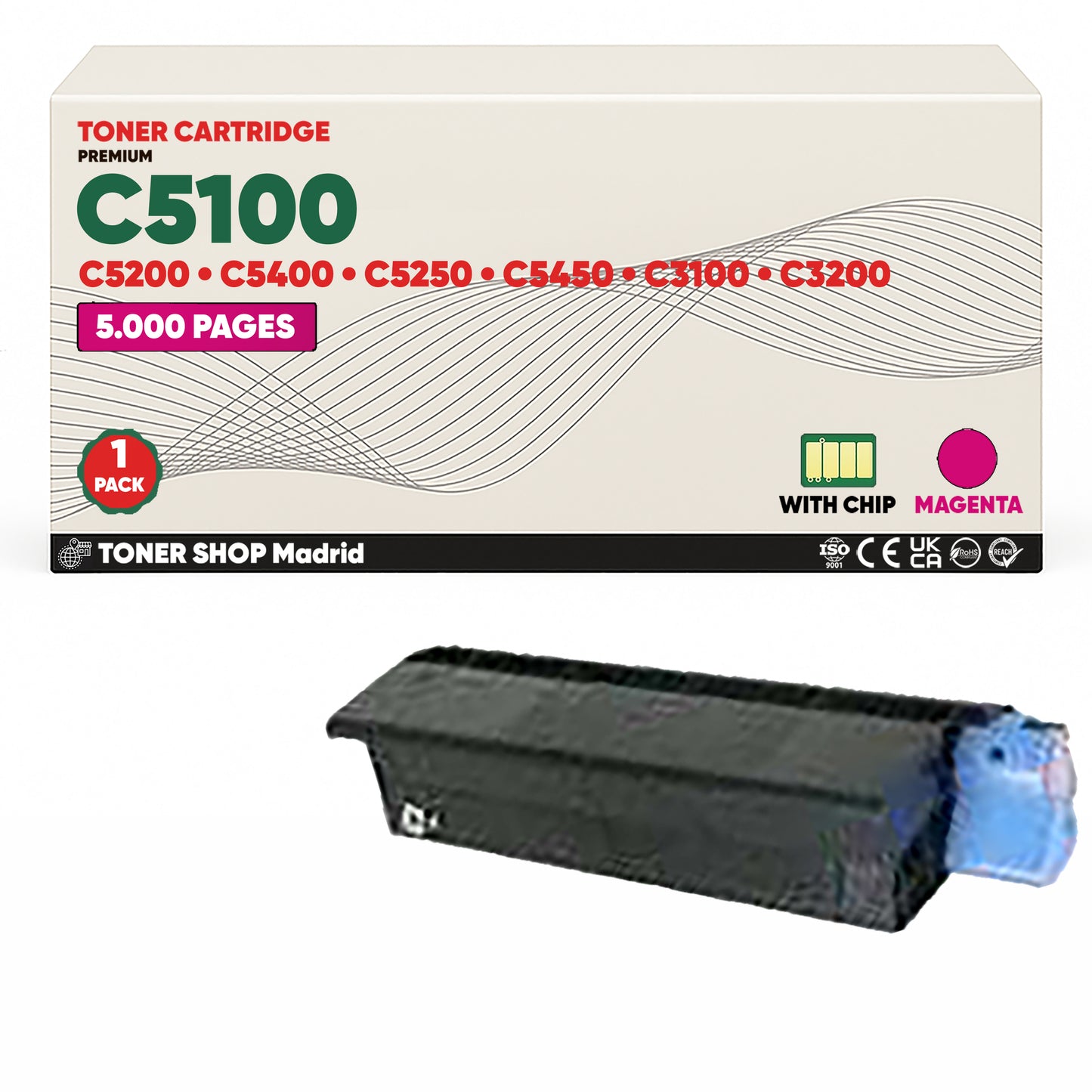 BDink Cartuchos Tóner Compatibles OKI C5100 CMYK (Pack 4)