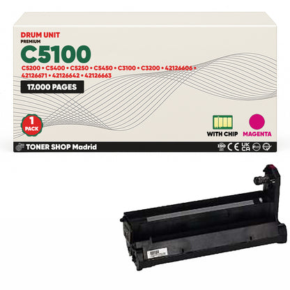 BDink Tambor de Imagen Compatible OKI C5100/C5200/C5400/C5250/C5450/C3100 (Pack 4 CMYK) Drum