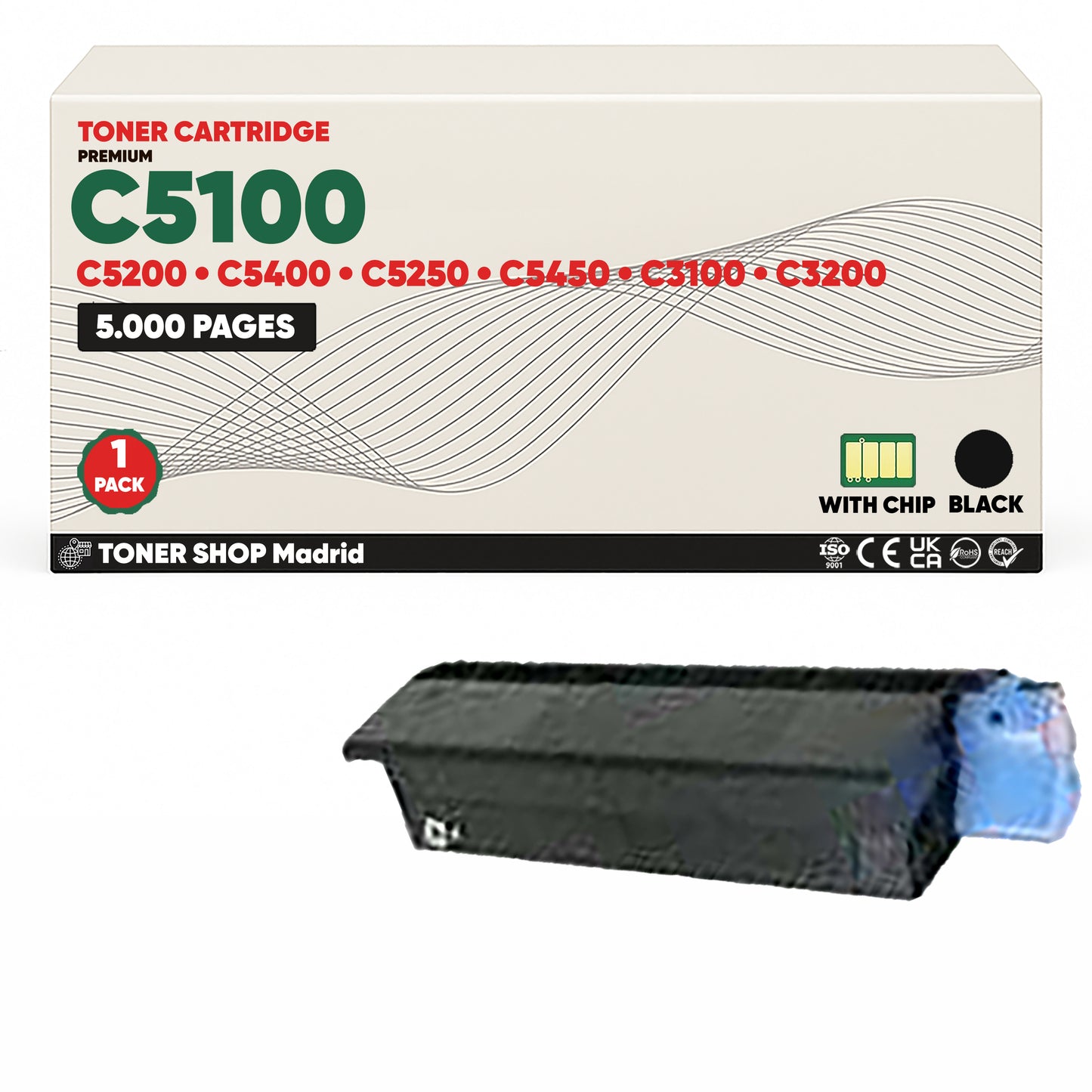 BDink Cartuchos Tóner Compatibles OKI C5100 CMYK (Pack 4)