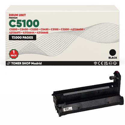 BDink Tambor de Imagen Compatible OKI C5100/C5200/C5400/C5250/C5450/C3100 (Pack 4 CMYK) Drum