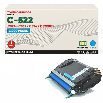 BDink Cartuchos Tóner Compatibles Lexmark C522 CMYK (Pack 4)