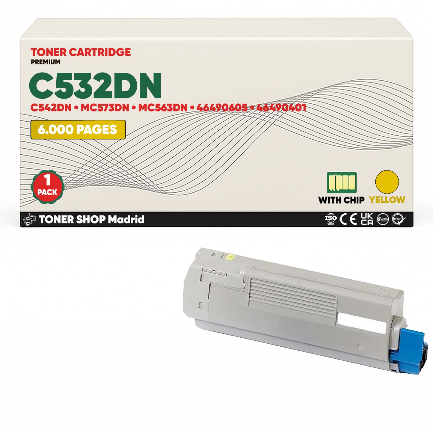 BDink Cartuchos Tóner Compatibles OKI C532DN/C542DN/MC563DN/MC573DN CMYK (Pack 4)