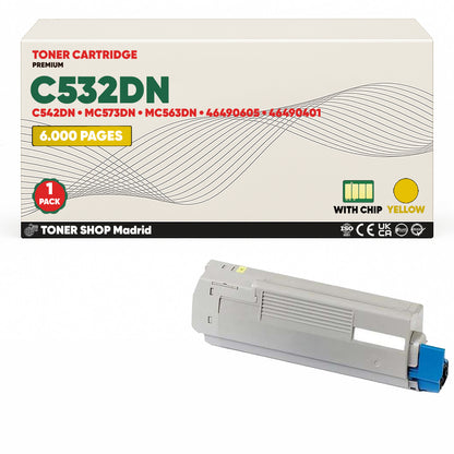 BDink Cartuchos Tóner Compatibles OKI C532DN/C542DN/MC563DN/MC573DN CMYK (Pack 4)
