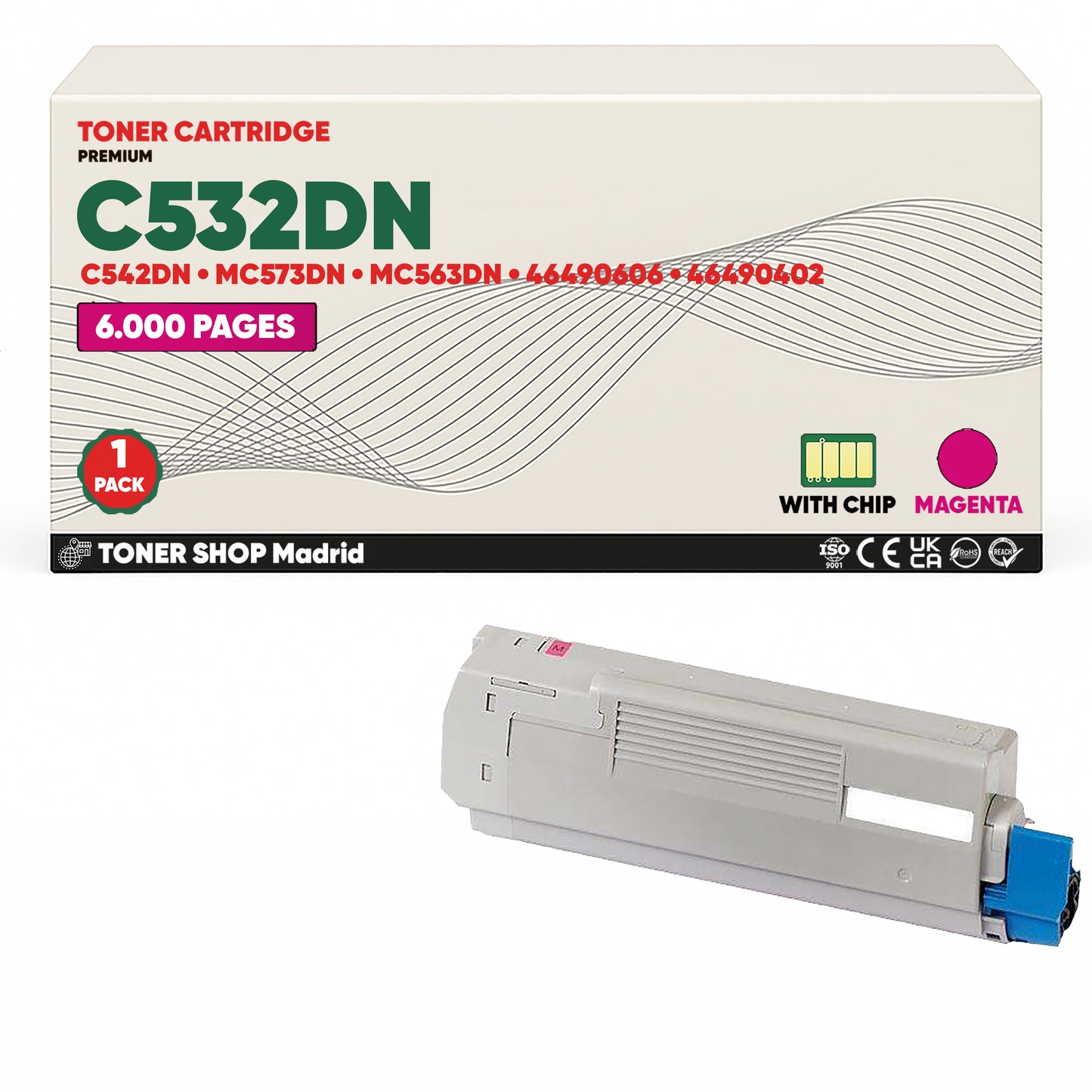 BDink Cartuchos Tóner Compatibles OKI C532DN/C542DN/MC563DN/MC573DN CMYK (Pack 4)