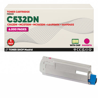 BDink Cartuchos Tóner Compatibles OKI C532DN/C542DN/MC563DN/MC573DN CMYK (Pack 4)