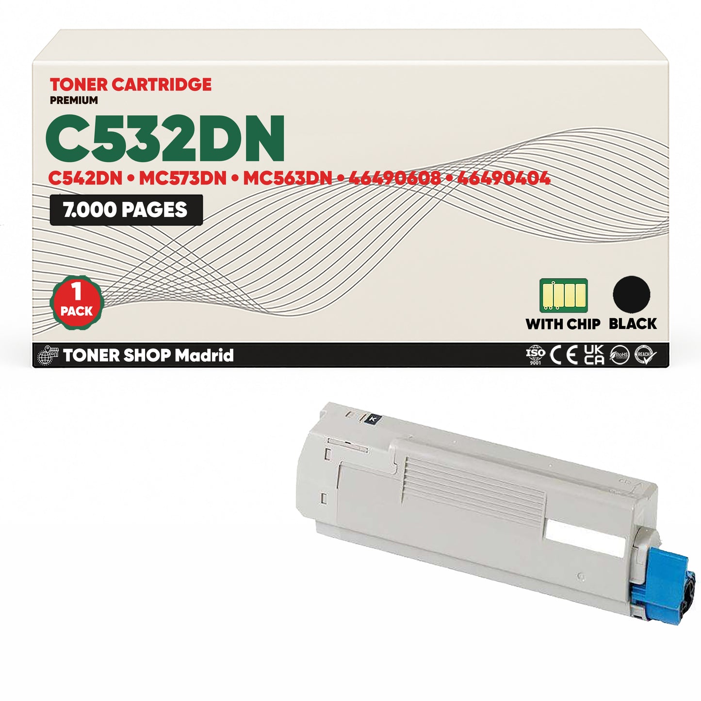BDink Cartuchos Tóner Compatibles OKI C532DN/C542DN/MC563DN/MC573DN CMYK (Pack 4)