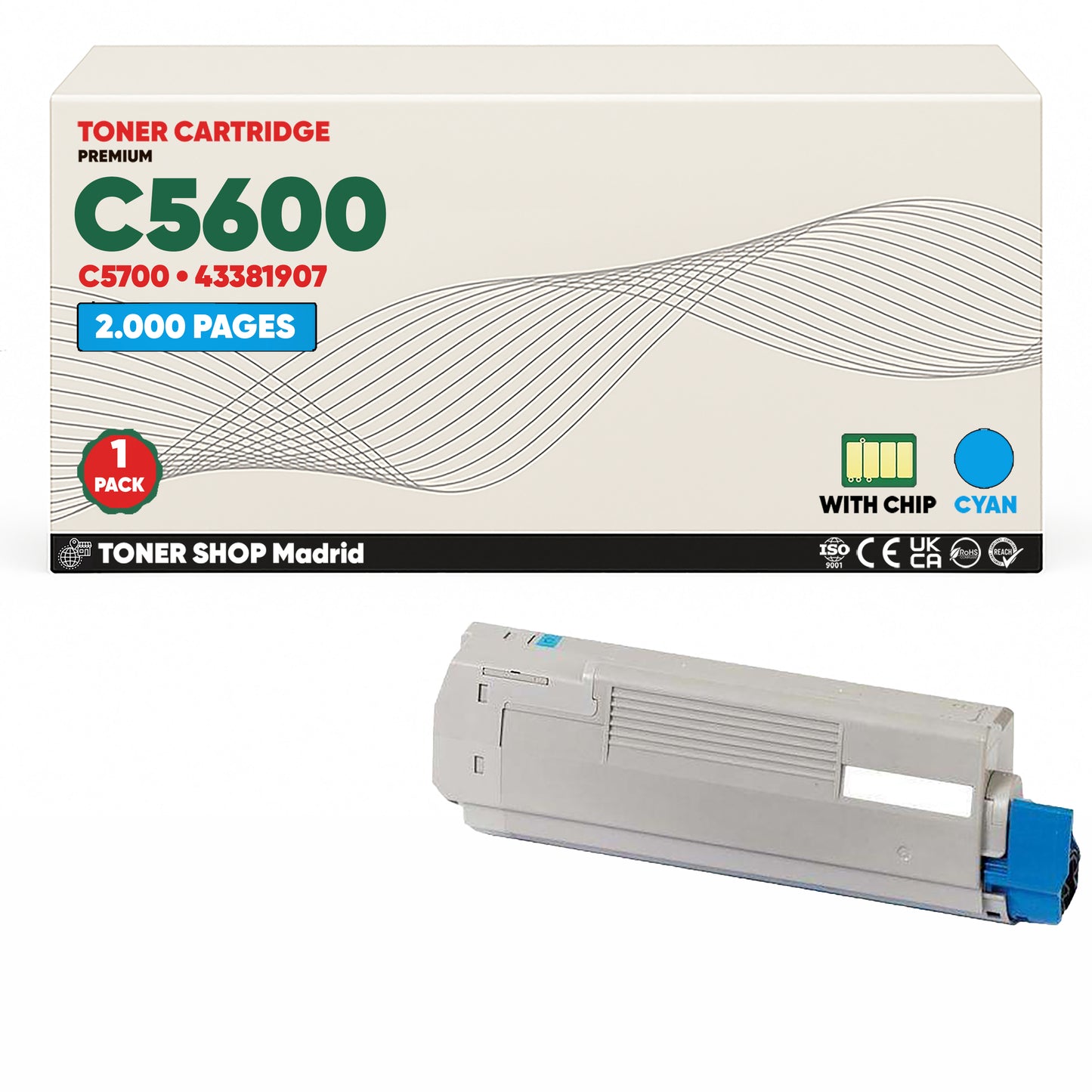 BDink Cartuchos Tóner Compatibles OKI C5600/C5700 CMYK (Pack 4)