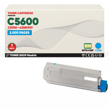 BDink Cartuchos Tóner Compatibles OKI C5600/C5700 CMYK (Pack 4)