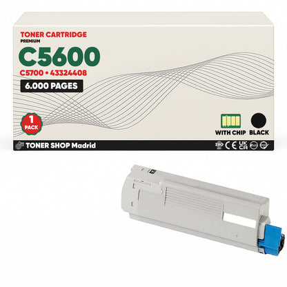 BDink Cartuchos Tóner Compatibles OKI C5600/C5700 CMYK (Pack 4)