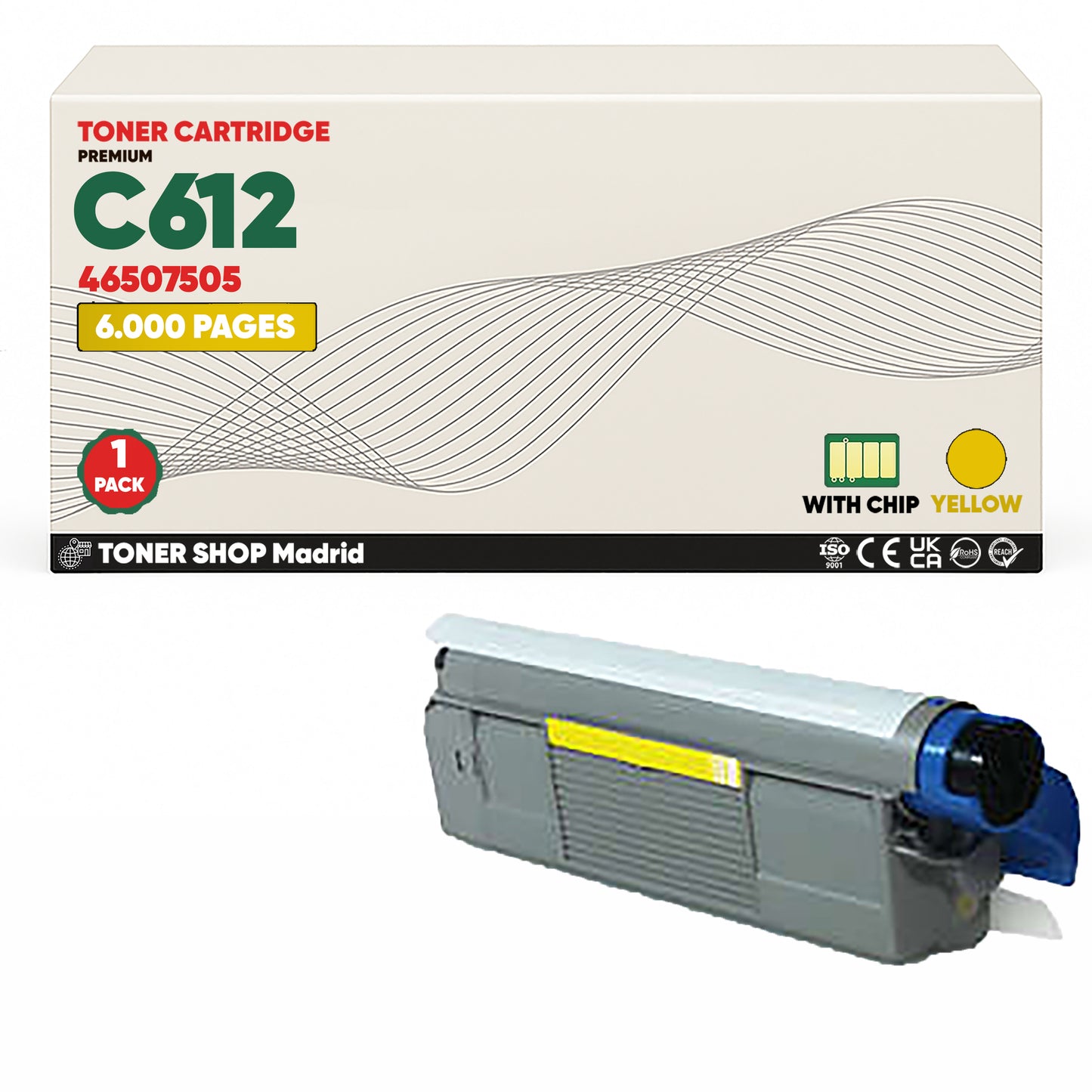 BDink Cartuchos Tóner Compatibles OKI C612 CMYK (Pack 4)