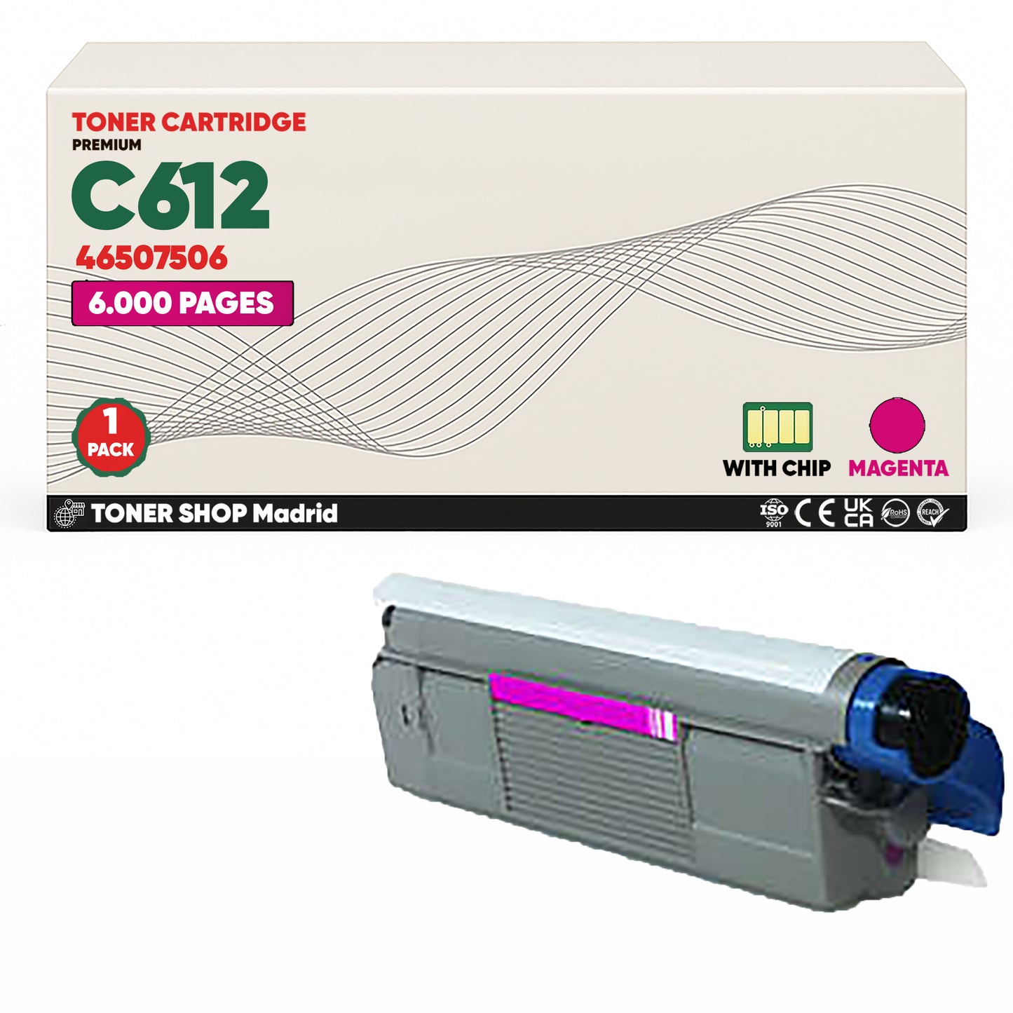 BDink Cartuchos Tóner Compatibles OKI C612 CMYK (Pack 4)