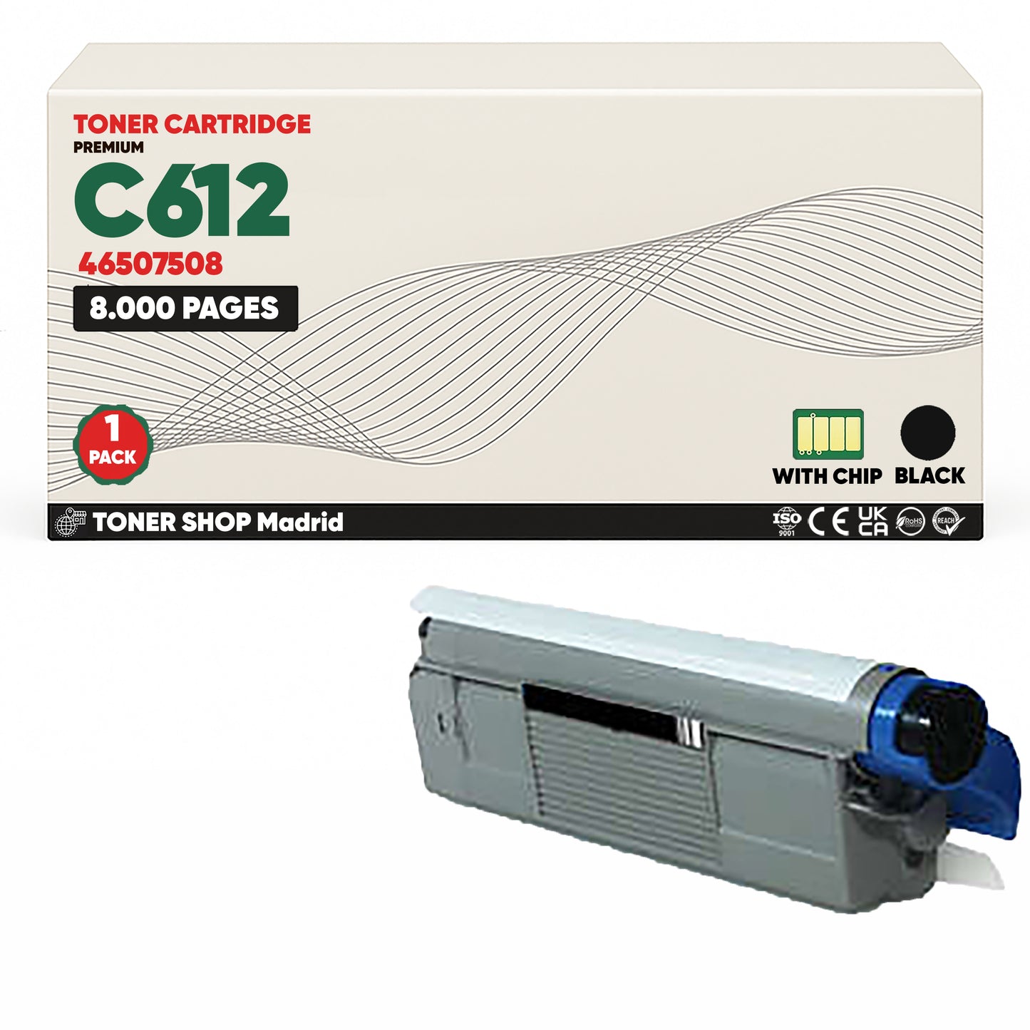 BDink Cartuchos Tóner Compatibles OKI C612 CMYK (Pack 4)