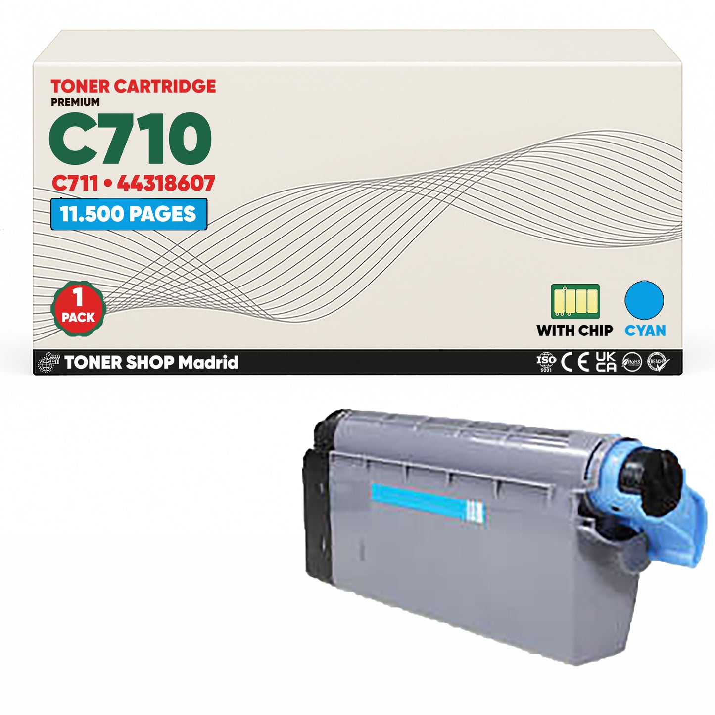 BDink Cartuchos Tóner Compatibles OKI C710/C711 CMYK (Pack 4)