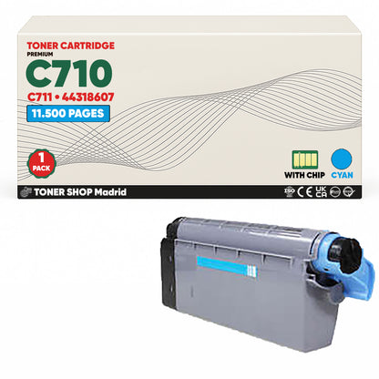 BDink Cartuchos Tóner Compatibles OKI C710/C711 CMYK (Pack 4)