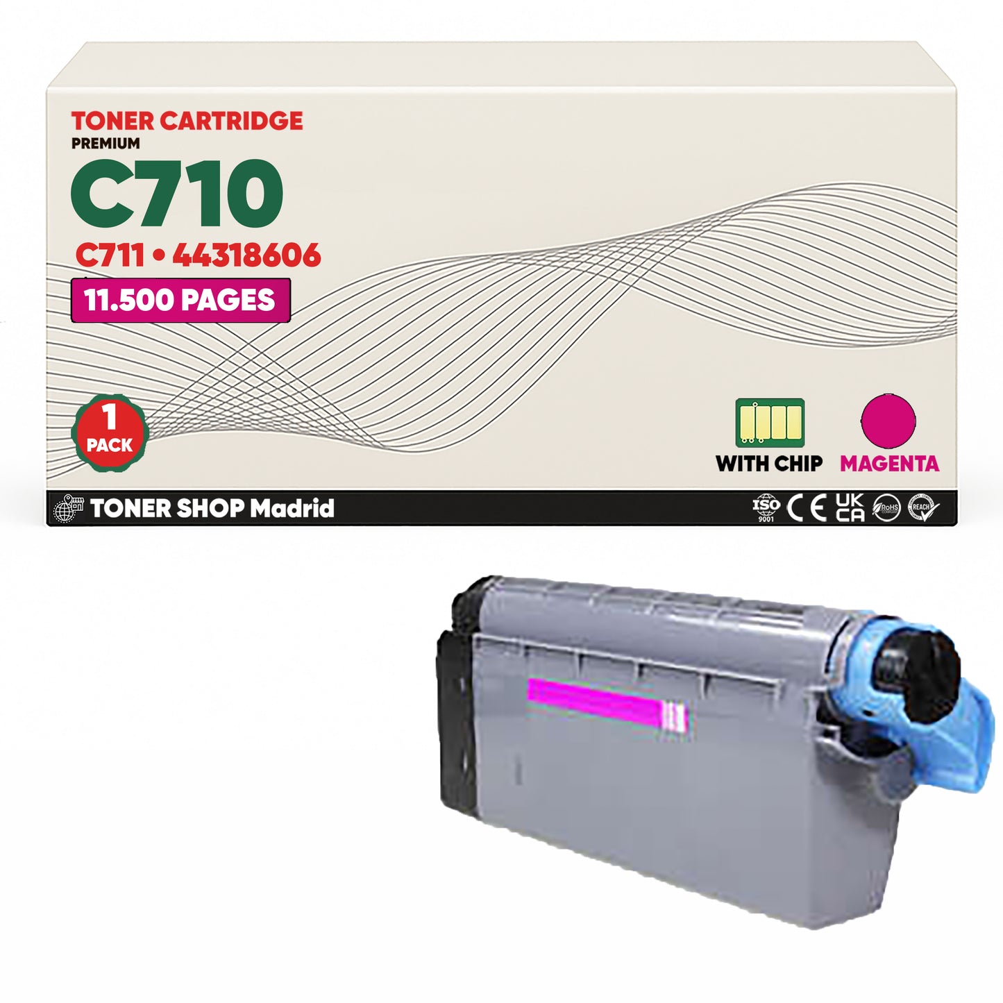 BDink Cartuchos Tóner Compatibles OKI C710/C711 CMYK (Pack 4)