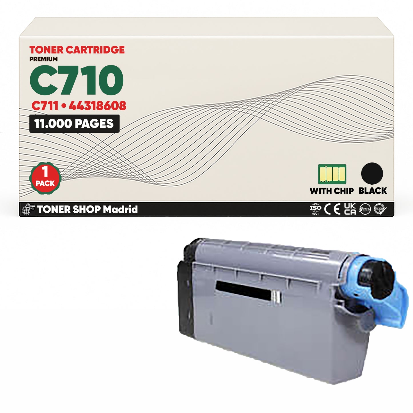 BDink Cartuchos Tóner Compatibles OKI C710/C711 CMYK (Pack 4)