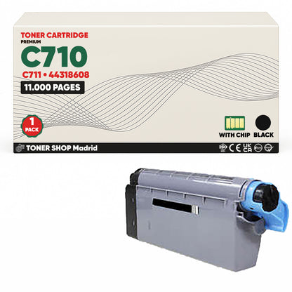 BDink Cartuchos Tóner Compatibles OKI C710/C711 CMYK (Pack 4)