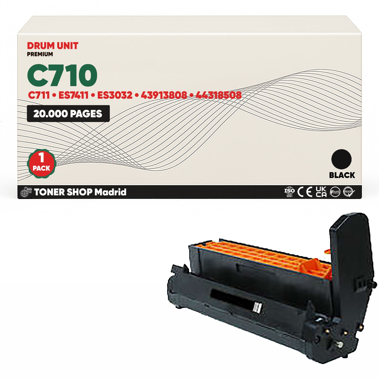 BDink Cartuchos Tambor Compatibles OKI C710/711/ES7411 (Pack 4 CMYK) - Drum