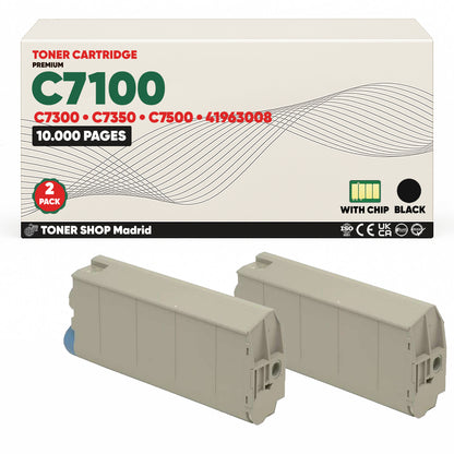 BDink Cartucho Tóner Compatible OKI C7100/C7300/C7350/C7500 Negro