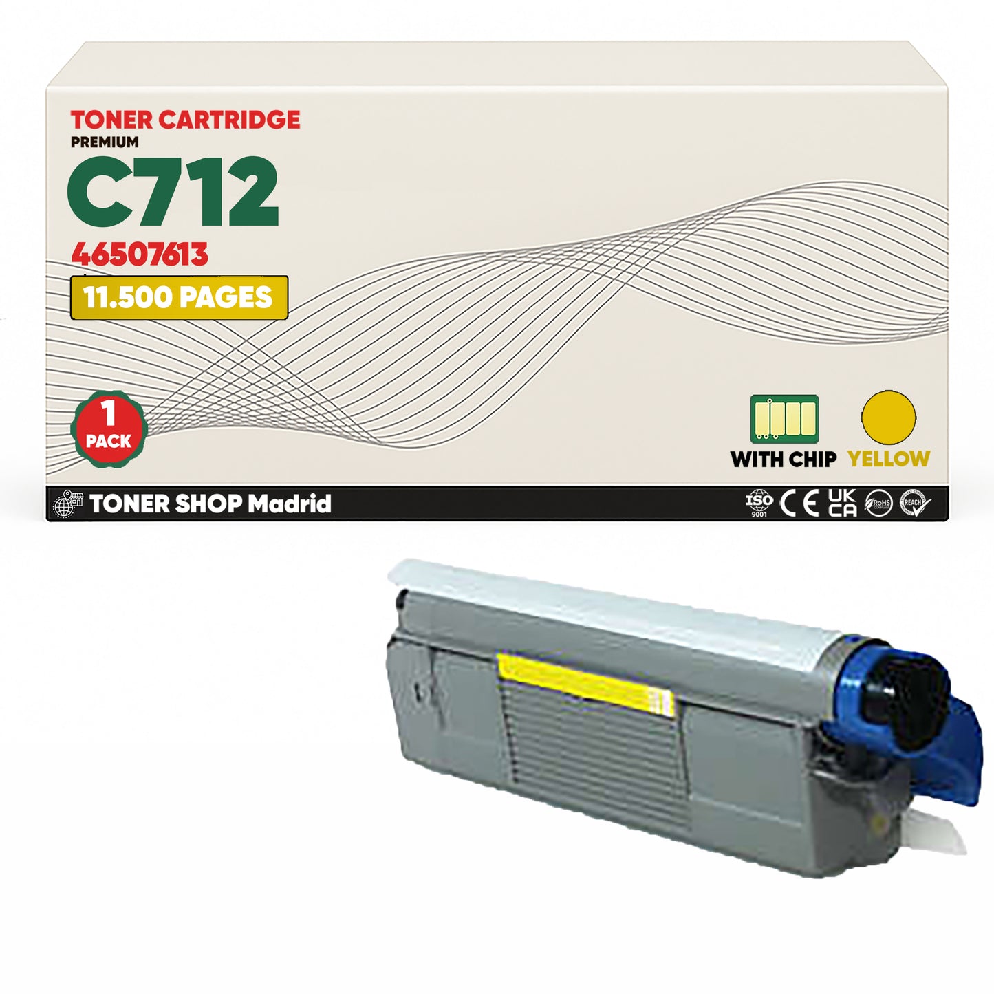 BDink Cartuchos Tóner Compatibles OKI C712 CMYK (Pack 4)