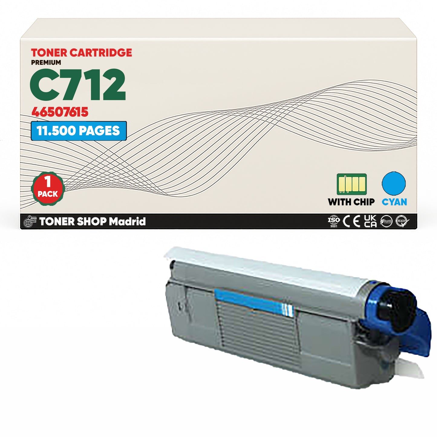 BDink Cartuchos Tóner Compatibles OKI C712 CMYK (Pack 4)