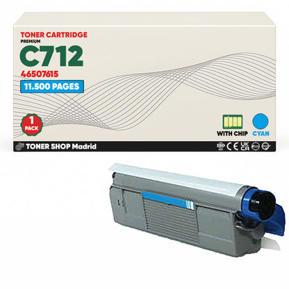 BDink Cartuchos Tóner Compatibles OKI C712 CMYK (Pack 4)