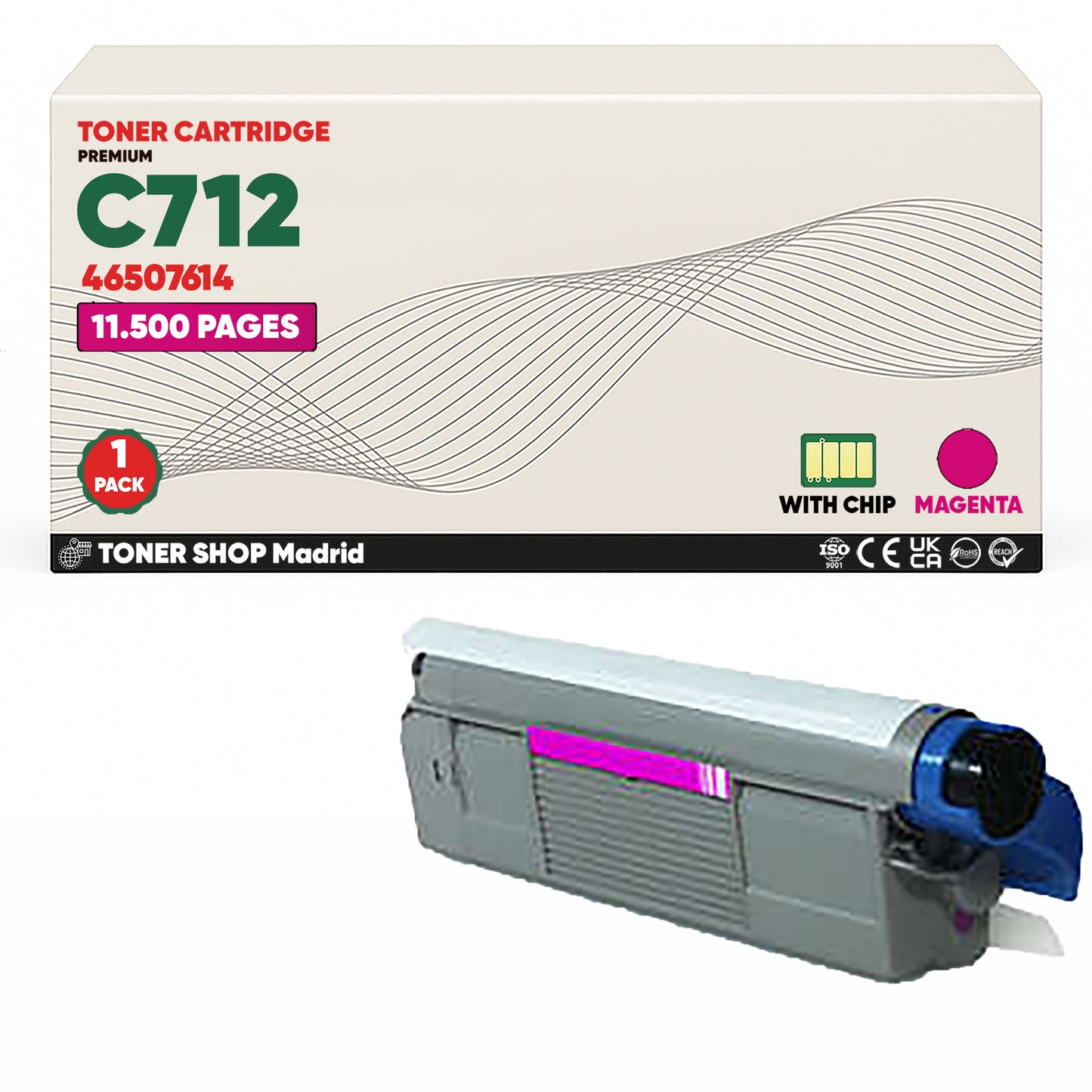 BDink Cartuchos Tóner Compatibles OKI C712 CMYK (Pack 4)