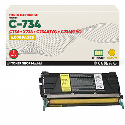 BDink Cartuchos Tóner Compatibles Lexmark C734 CMYK (Pack 4)