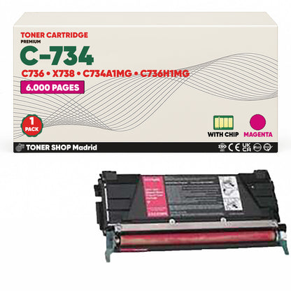 BDink Cartuchos Tóner Compatibles Lexmark C734 CMYK (Pack 4)