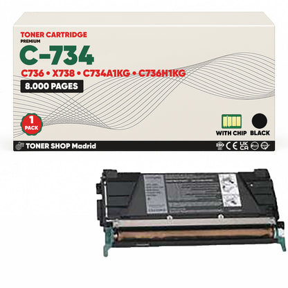 BDink Cartuchos Tóner Compatibles Lexmark C734 CMYK (Pack 4)