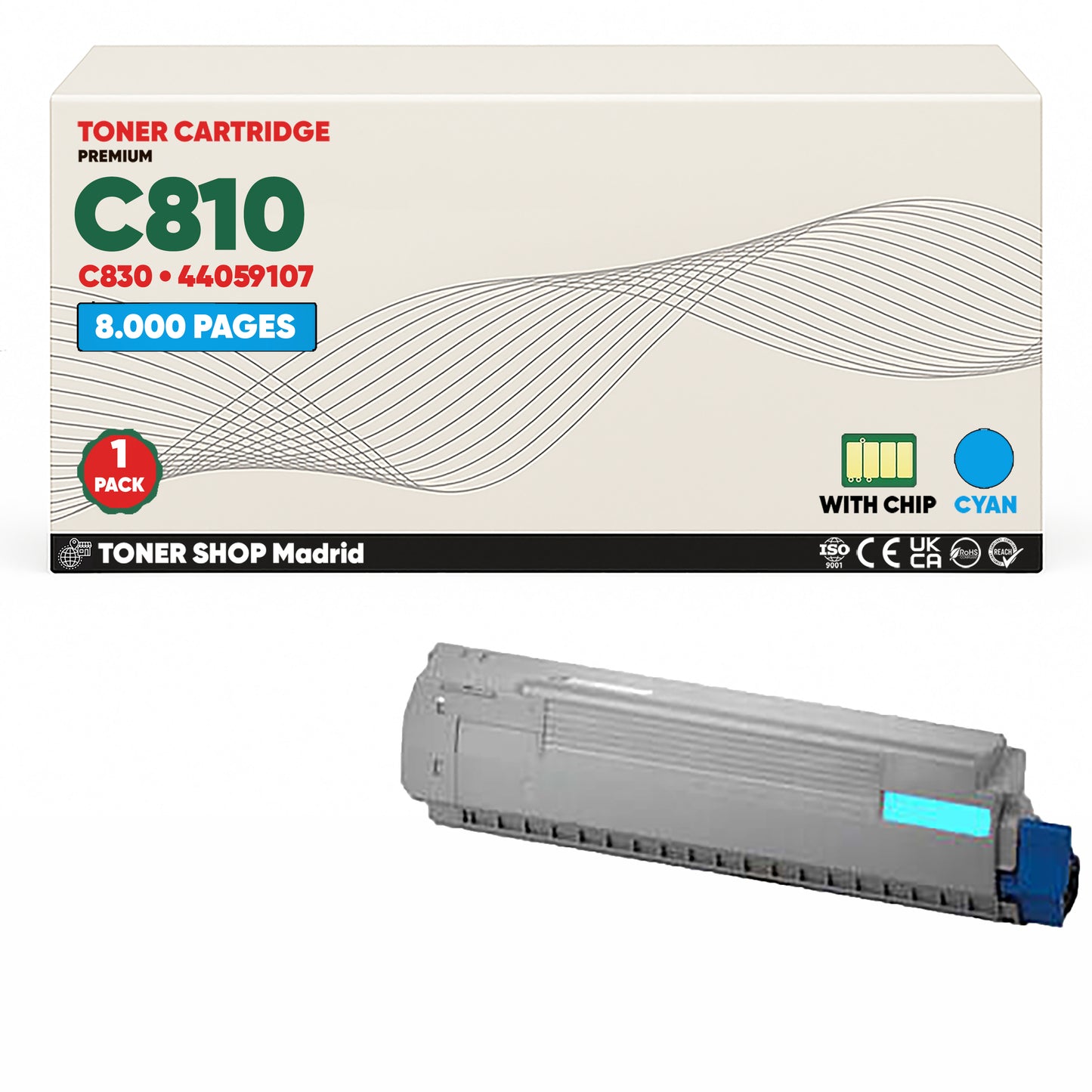 BDink Cartuchos Tóner Compatibles OKI C810/C830 CMYK (Pack 4)