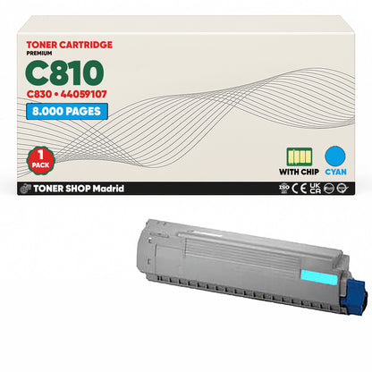 BDink Cartuchos Tóner Compatibles OKI C810/C830 CMYK (Pack 4)