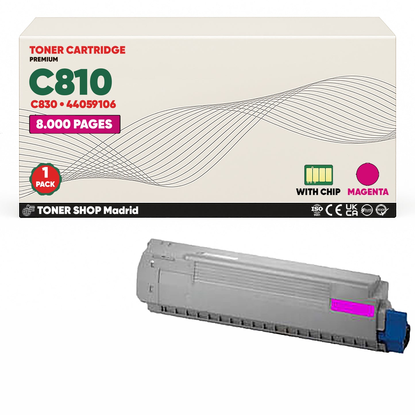 BDink Cartuchos Tóner Compatibles OKI C810/C830 CMYK (Pack 4)