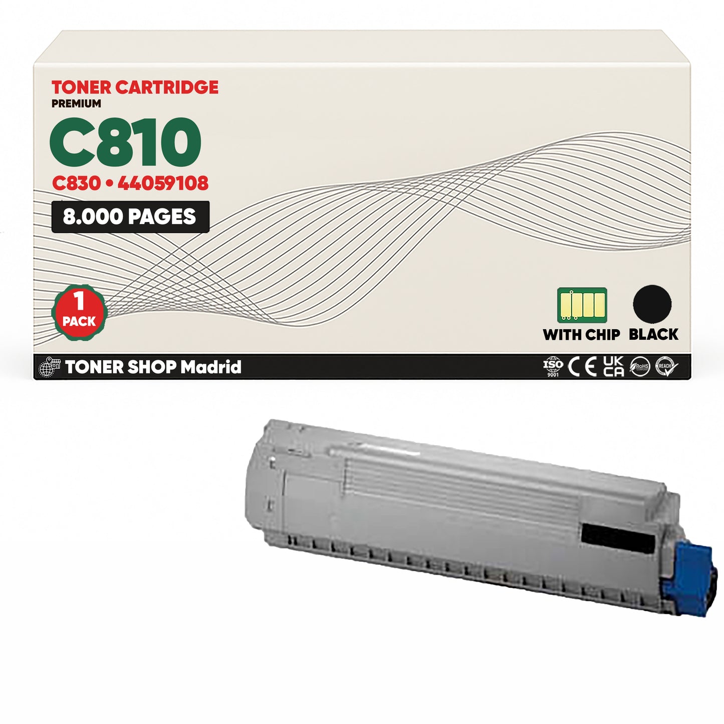 BDink Cartuchos Tóner Compatibles OKI C810/C830 CMYK (Pack 4)