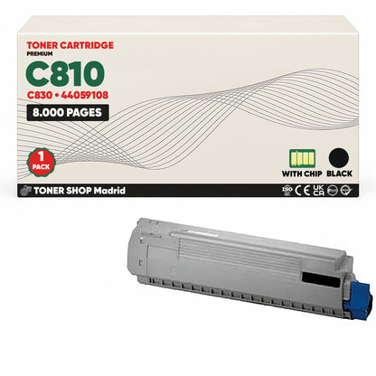 BDink Cartuchos Tóner Compatibles OKI C810/C830 CMYK (Pack 4)