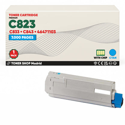BDink Cartuchos Tóner Compatibles OKI C823/C833/C843 CMYK (Pack 4)