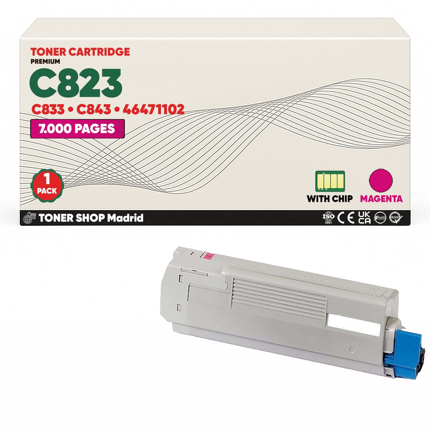 BDink Cartuchos Tóner Compatibles OKI C823/C833/C843 CMYK (Pack 4)