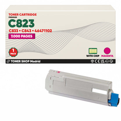 BDink Cartuchos Tóner Compatibles OKI C823/C833/C843 CMYK (Pack 4)
